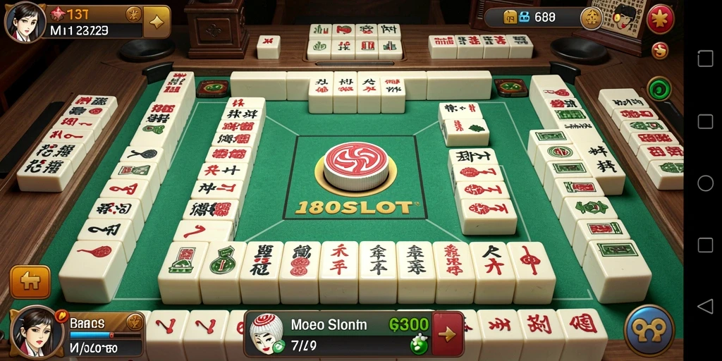 Tampilan gameplay seru Mahjong di 180SLOT dengan grafis menawan.