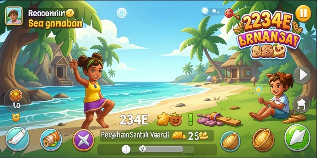 Tampilan gameplay 234E yang seru dan penuh warna menghadirkan pengalaman bermain yang menyenangkan.