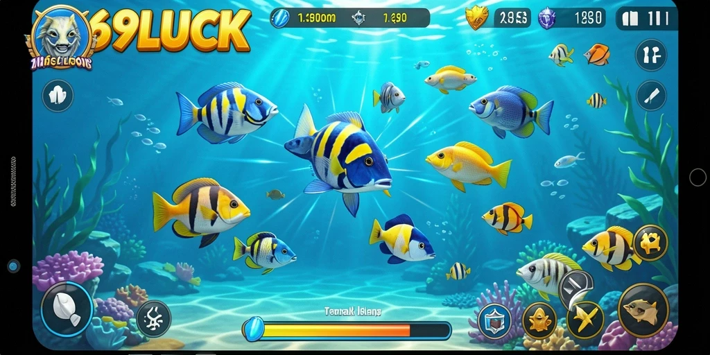 Screenshot permainan 678LUCK menunjukkan aksi Tembak Ikan yang seru.