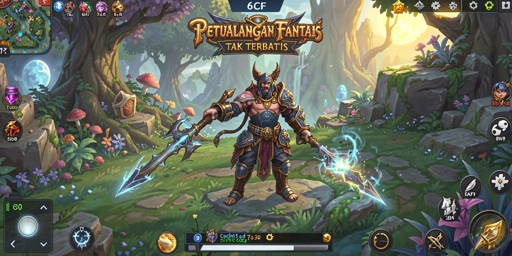 Tampilan menarik dari permainan RPG 6CF saat beraksi.