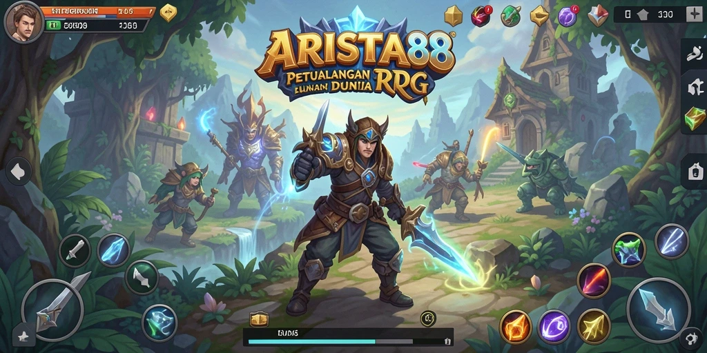 Tangkapan layar gameplay ARISTA88 menampilkan aksi seru dalam pertarungan RPG.