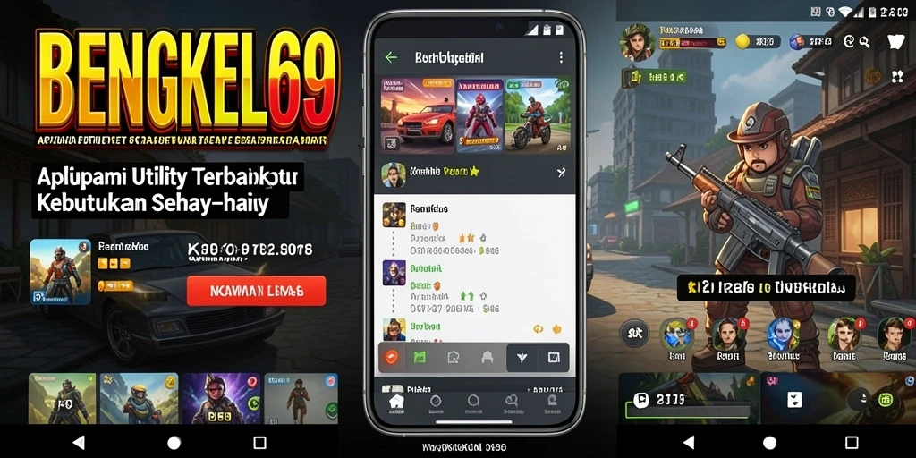 Tampilan antarmuka aplikasi BENGKEL69 yang praktis dan sederhana.