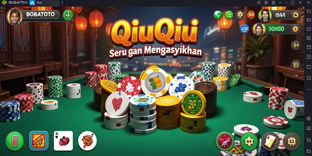 Screenshot menunjukkan gameplay intens QiuQiu di BOBATOTO.