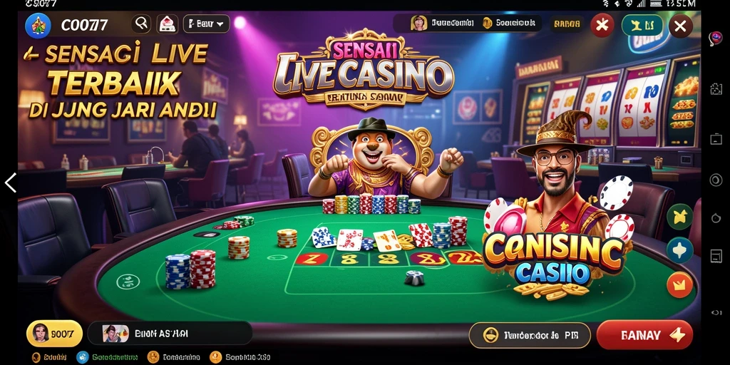 Tangkapan layar gameplay Live Casino dengan dealer langsung yang menarik.