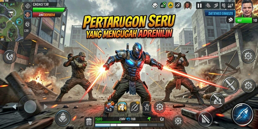 Tampilan pertarungan epik dalam CADAS138 dengan karakter unik.
