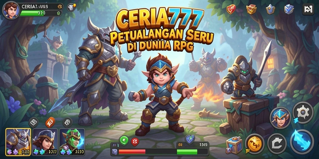 Tampilan gameplay seru dalam CERIA777 yang penuh aksi RPG.