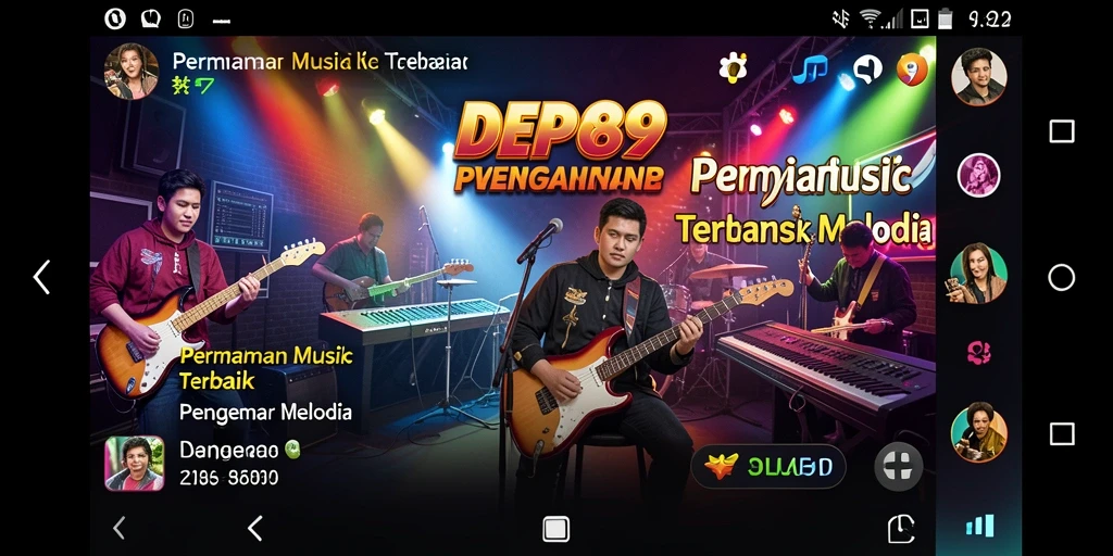 Screenshot gameplay seru DEPO89 yang menunjukkan keseruan bermain musik.