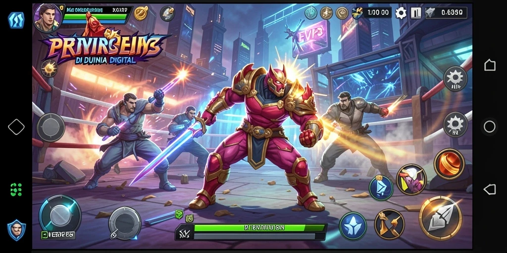 Tampilan gameplay EVIP3 yang mendebarkan dalam suasana pertarungan yang intens.