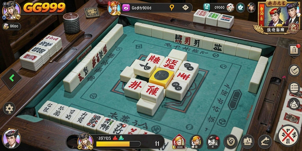 Screenshot utama GG999 menampilkan pertandingan Mahjong yang menarik.