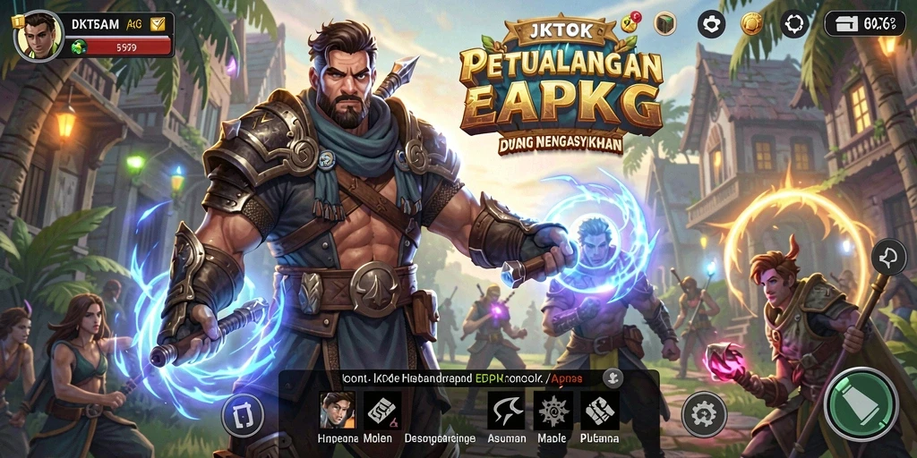 Tampilan gameplay seru dalam JKTOK yang menampilkan pertempuran epik.