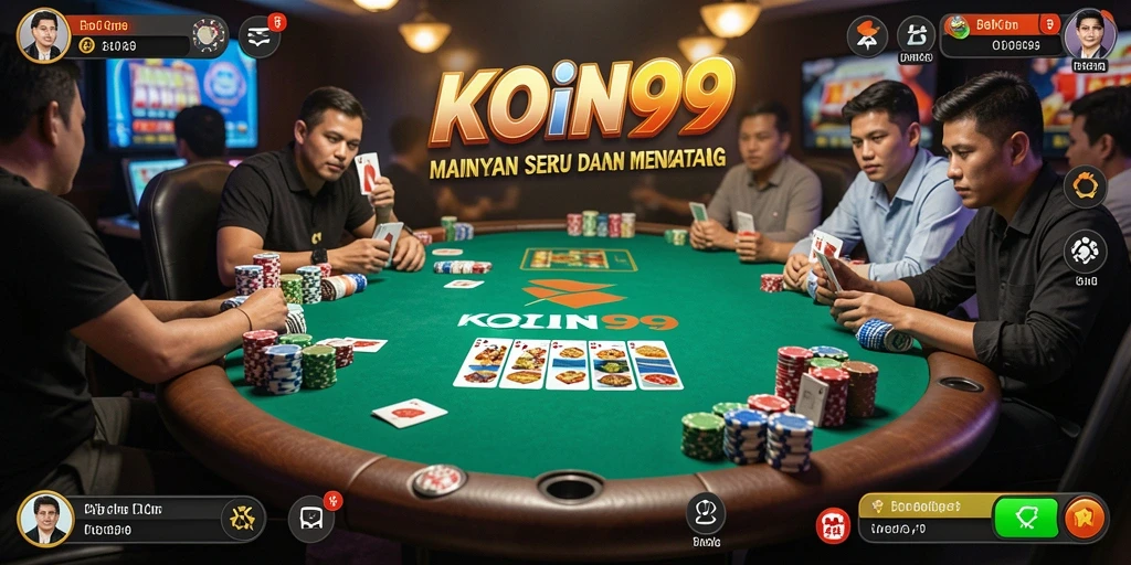 Gameplay KOIN99 menampilkan pengalaman Poker yang mendebarkan dan interaktif.