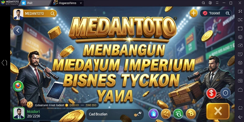 Tampilan menarik dari gameplay tycoon MEDANTOTO yang menciptakan bisnis sukses.