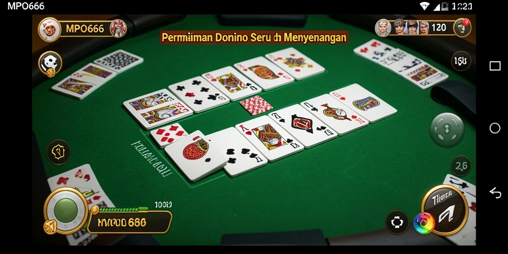 Tampilan permainan Domino yang menarik dan interaktif.