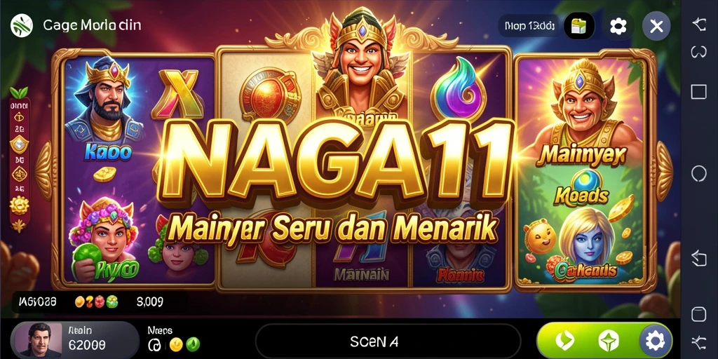 Screenshot gameplay NAGA11 menampilkan momen seru saat memutar gulungan Slot.