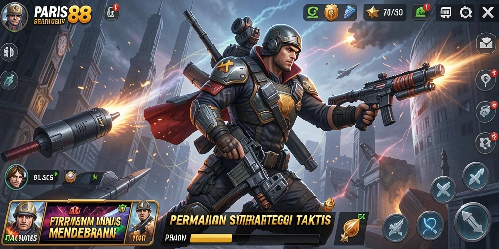 Tampilan gameplay PARIS88 yang penuh strategi dan aksi.