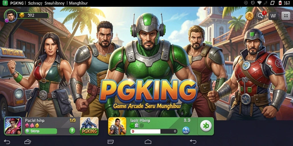 Screenshot menunjukkan aksi seru dalam permainan Arcade PGKING.