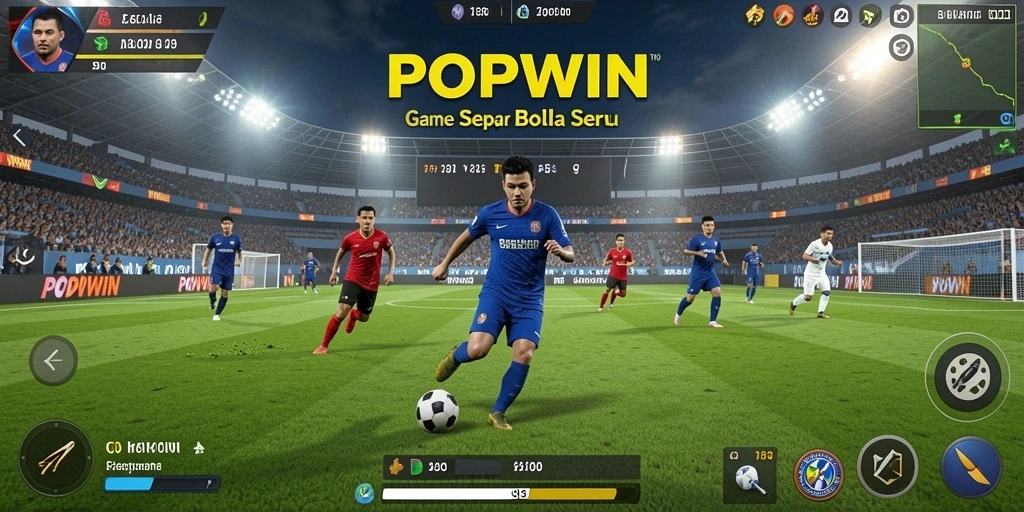 Tampilan gameplay menarik dalam game sepak bola POPWIN.