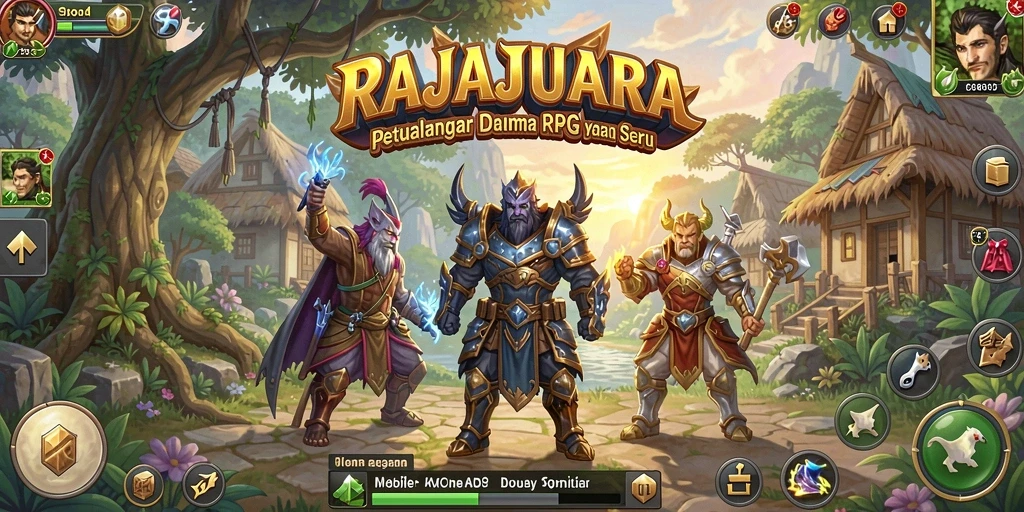 Screenshot RAJAJUARA menampilkan aksi pertarungan yang epik dalam dunia RPG.