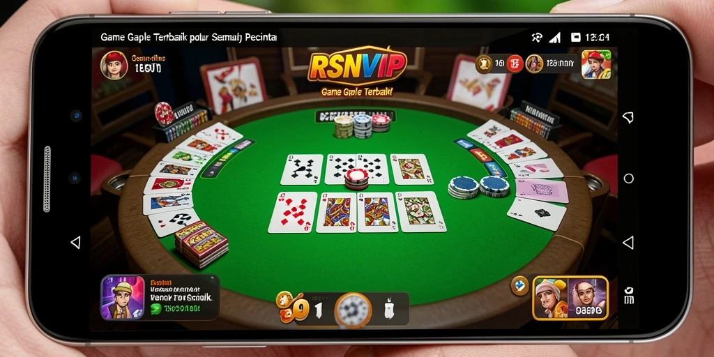 Screenshot utama RSNVIP menampilkan aksi permainan Gaple yang seru.
