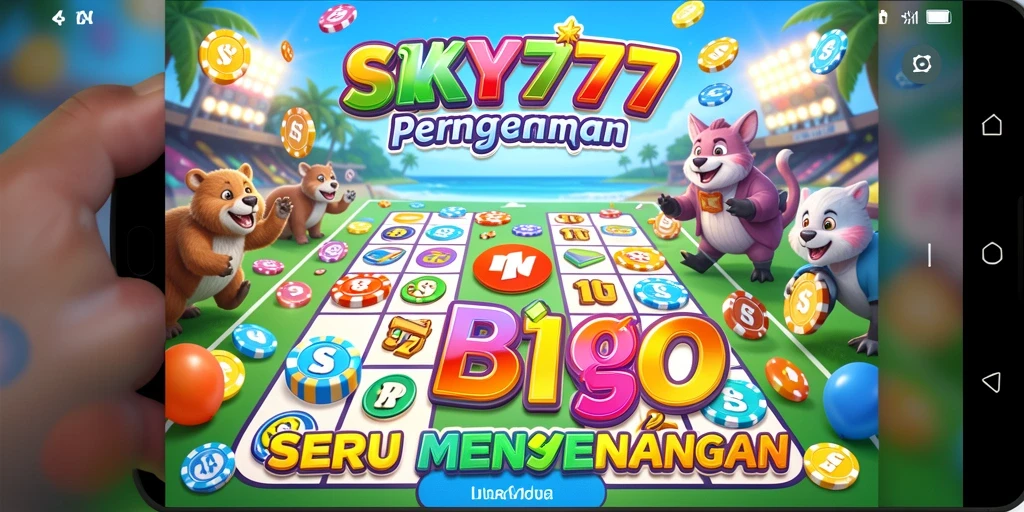 Gameplay Bingo seru di SKY77 dengan interaksi pemain.