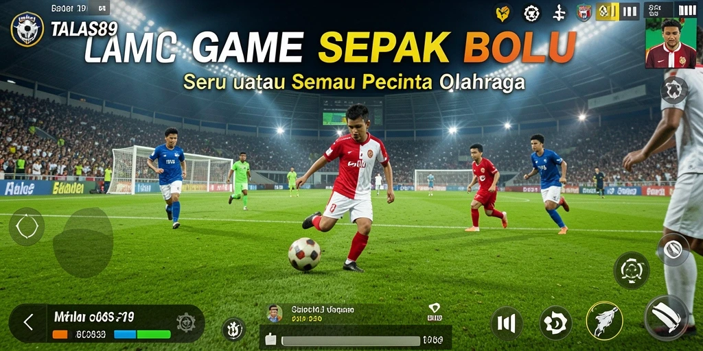 Tampilan gameplay TALAS89 yang mendebarkan dengan aksi sepak bola nyata.