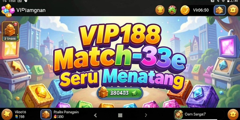 Screenshot menunjukkan gameplay seru dari VIP188 di dunia Match-3.